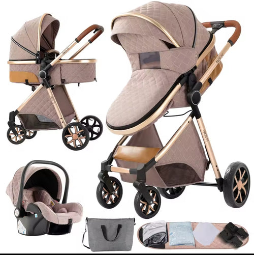 3in1 Kinderwagen Buggy Kombi Reversibel Faltbar Alu Rahmen Rosa 225 Set Neue