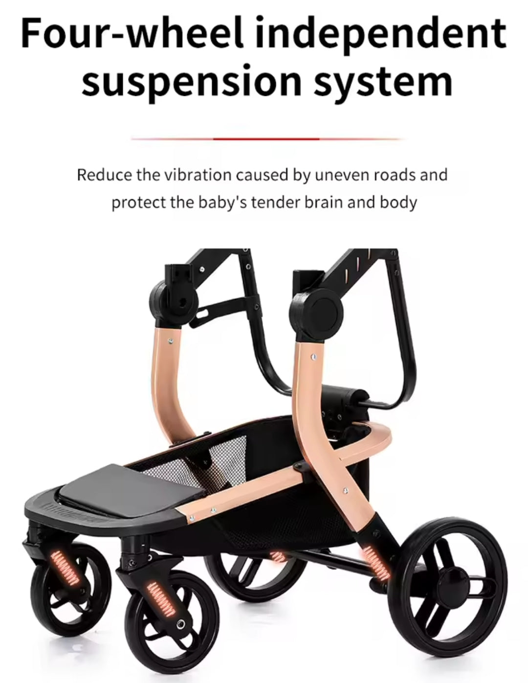 Leichter 3-in-1 Kinderwagen – Komfort und Flexibilität für Ihr Baby Khaki - Luxus