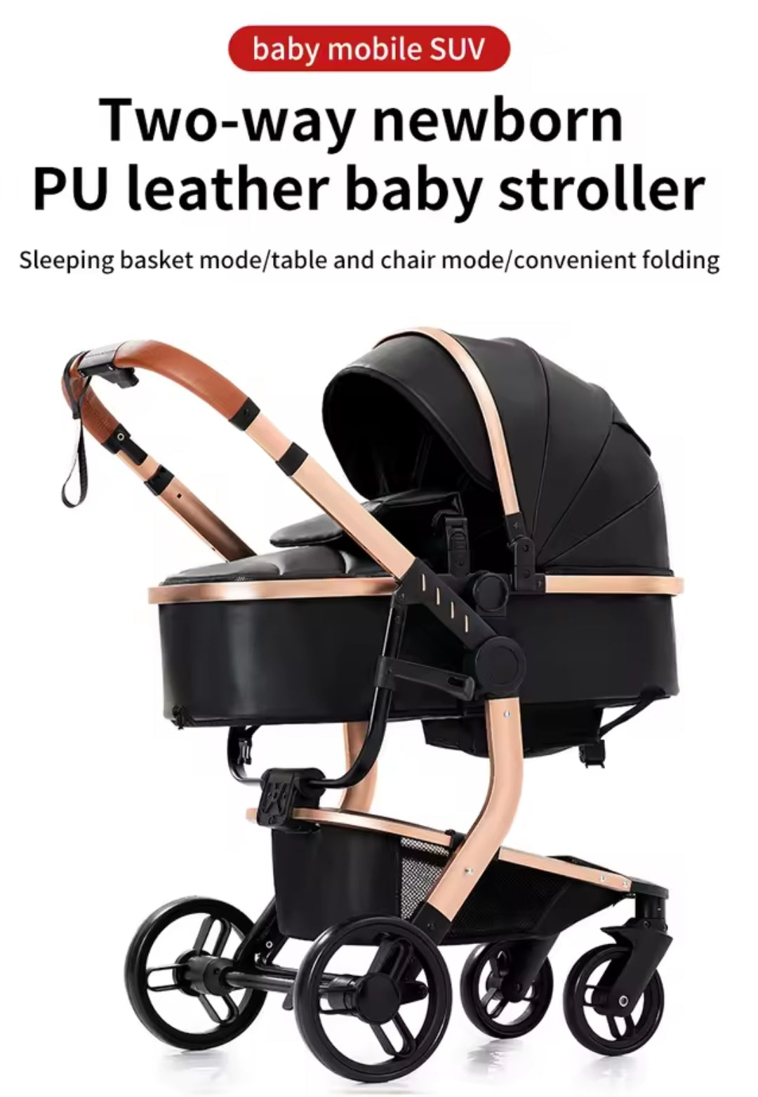 Leichter 3-in-1 Kinderwagen – Komfort und Flexibilität für Ihr Baby Khaki - Luxus